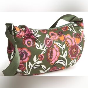 Vera Bradley Springbrook Sling Crossbody Bag/Shoulder Bag Bubbly Flowers Green